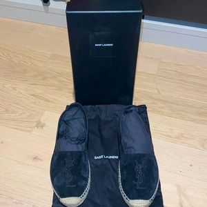 YSL Black Suede Espadrille Size 39 Women